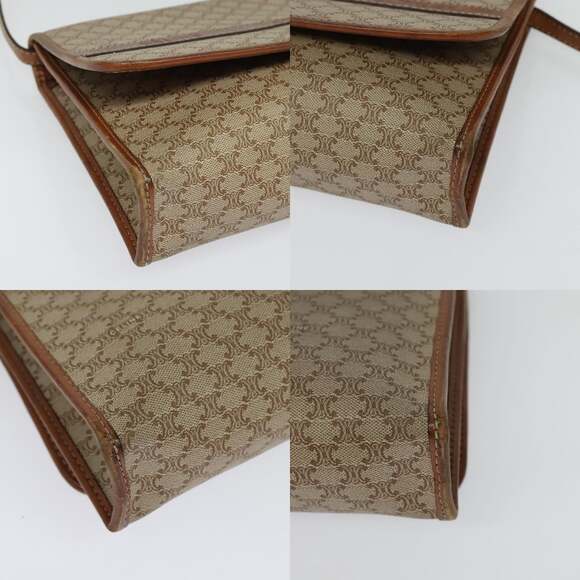 CELINE Macadam Canvas Shoulder Bag Pvc Beige Gold - Picture 10 of 12